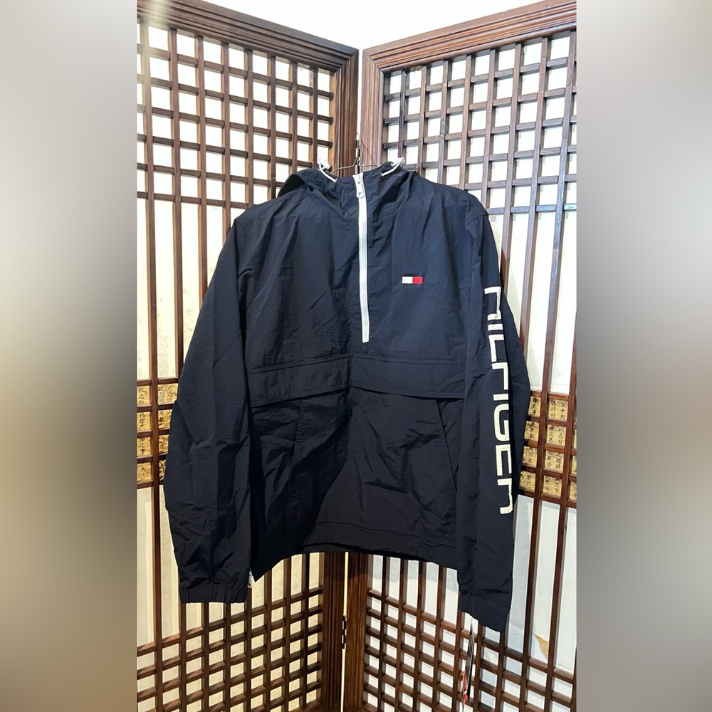 Tommy Hilfiger Men's Navy Blue Windbreaker Jacket